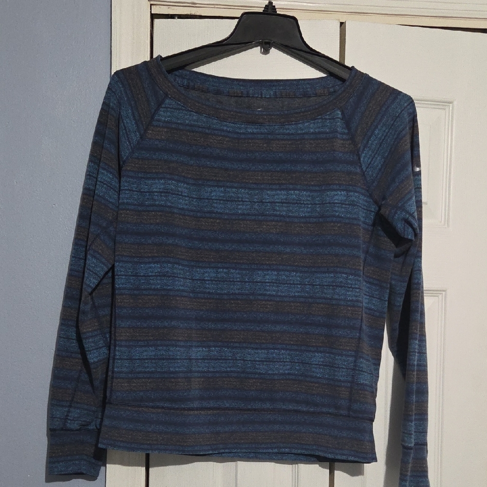 Nike Dri-fit Blue and Brown Striped Women's Sweatshirt